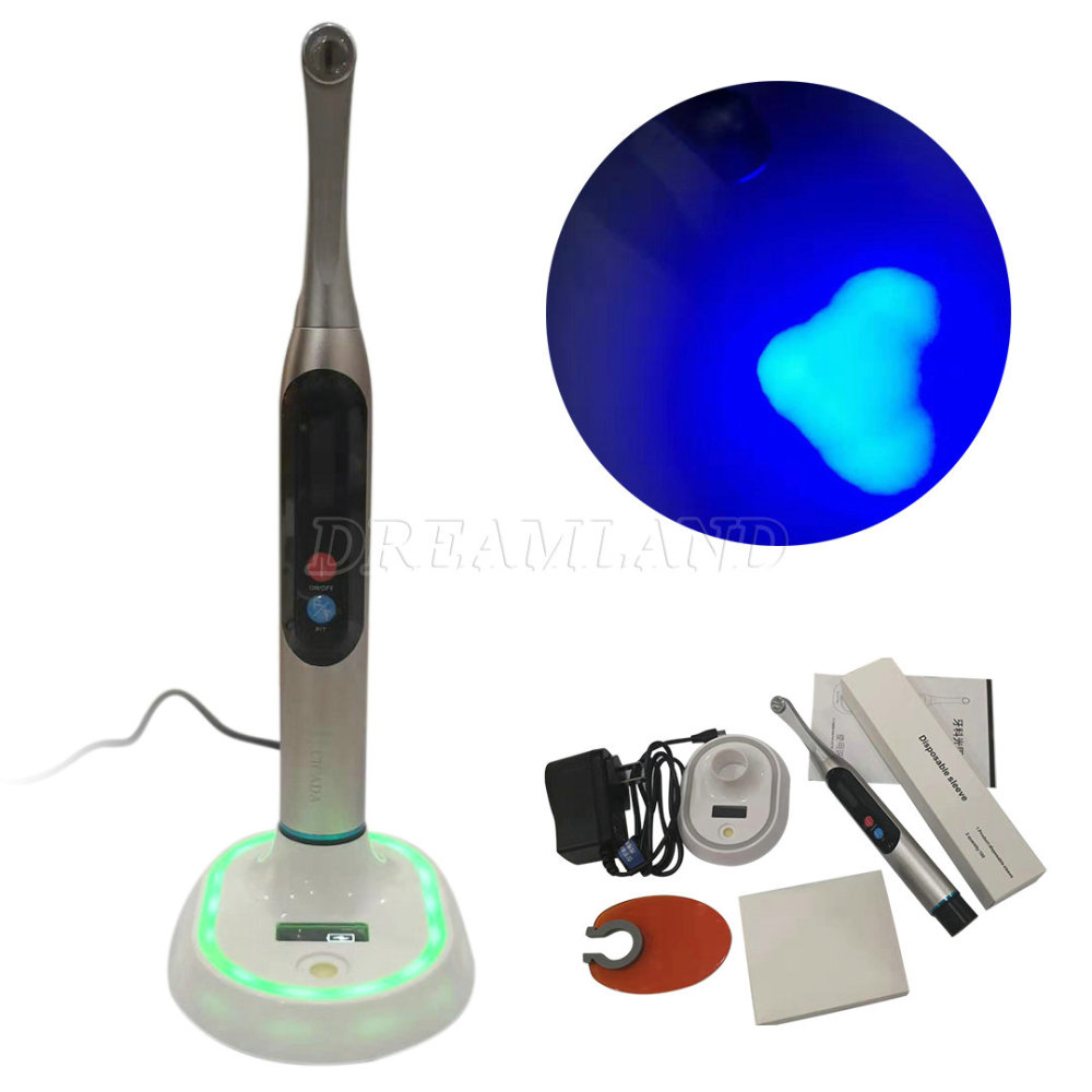 Dental LED Curing Light Wireless 1 Second Cure Lamp Wide Spectrum Max Intensity