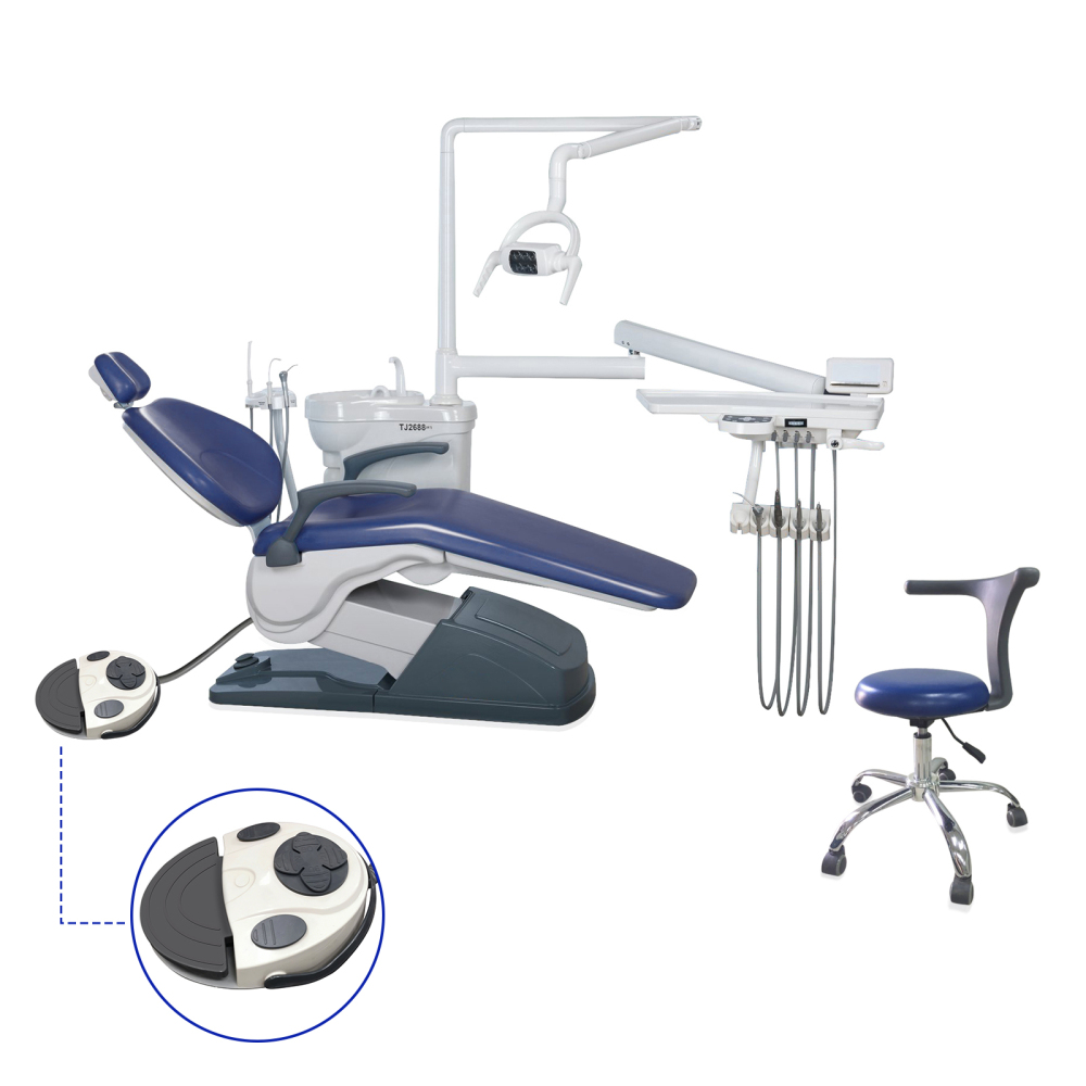 Dental Chair Unit DC Motor Computer Controlled PU Leather Chair + Stool Kits FDATJ2688-A1