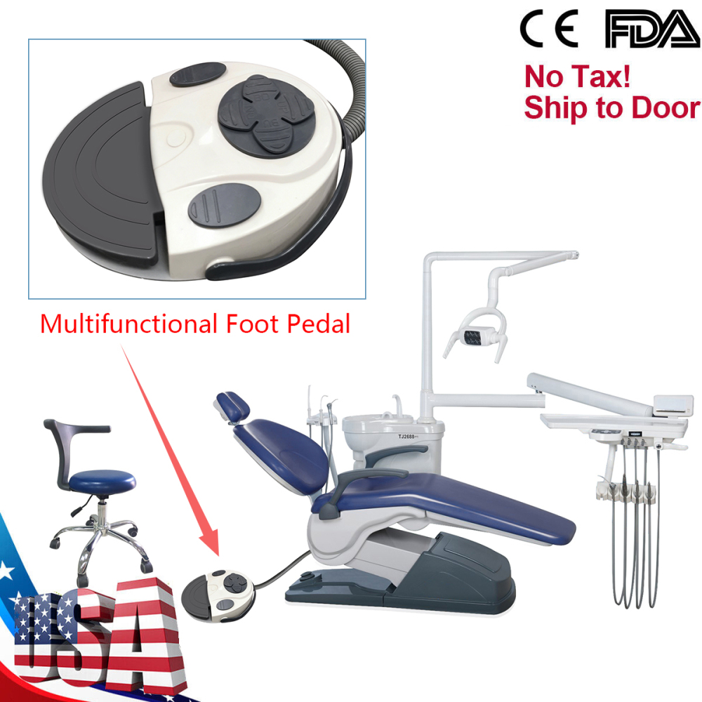 Dental Chair Unit DC Motor Computer Controlled PU Leather Chair + Stool Kits FDATJ2688-A1