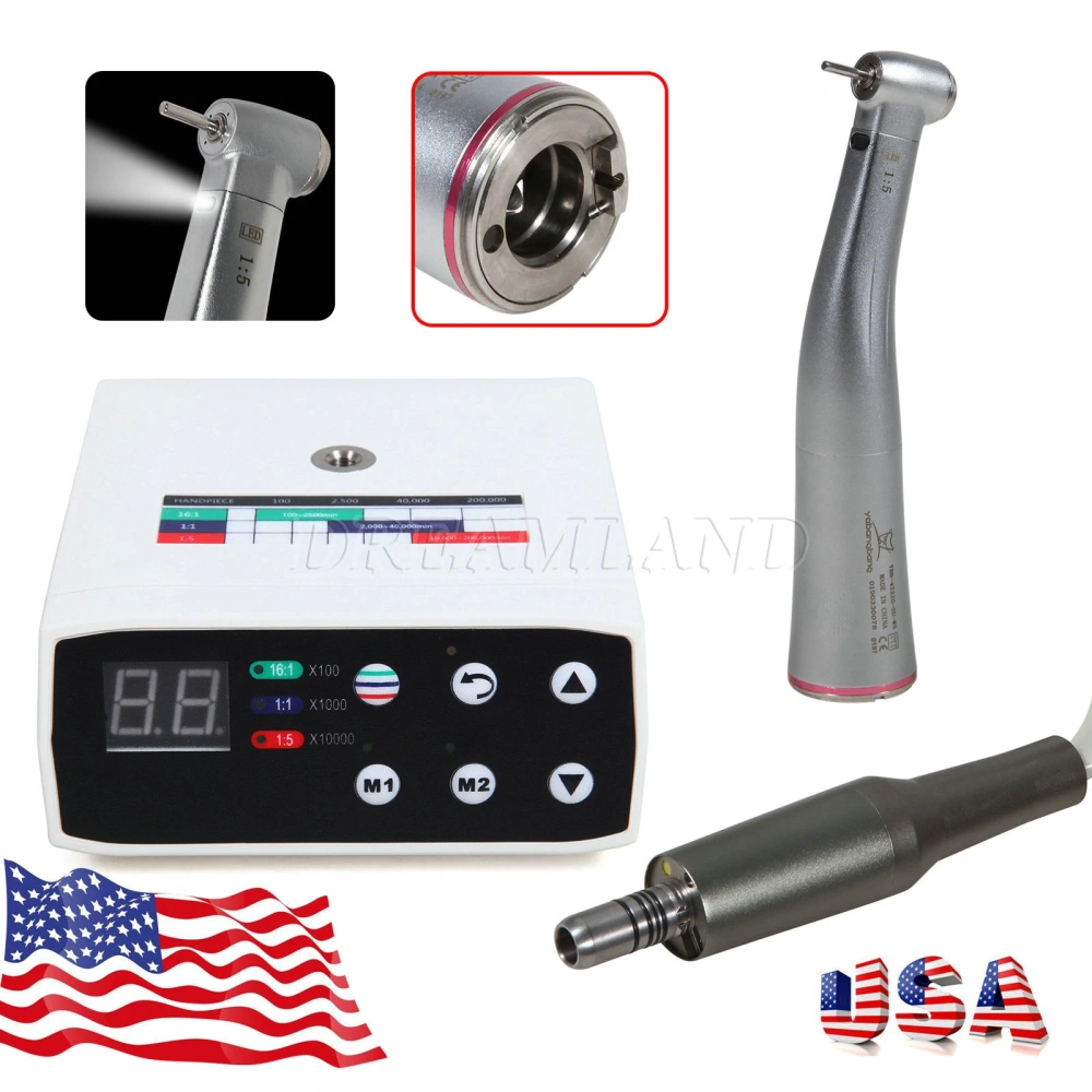 Dental LED Brushless Electric Micro Motor NSK Style 4 holes 1:1 1:5 1:4.2  handpiece