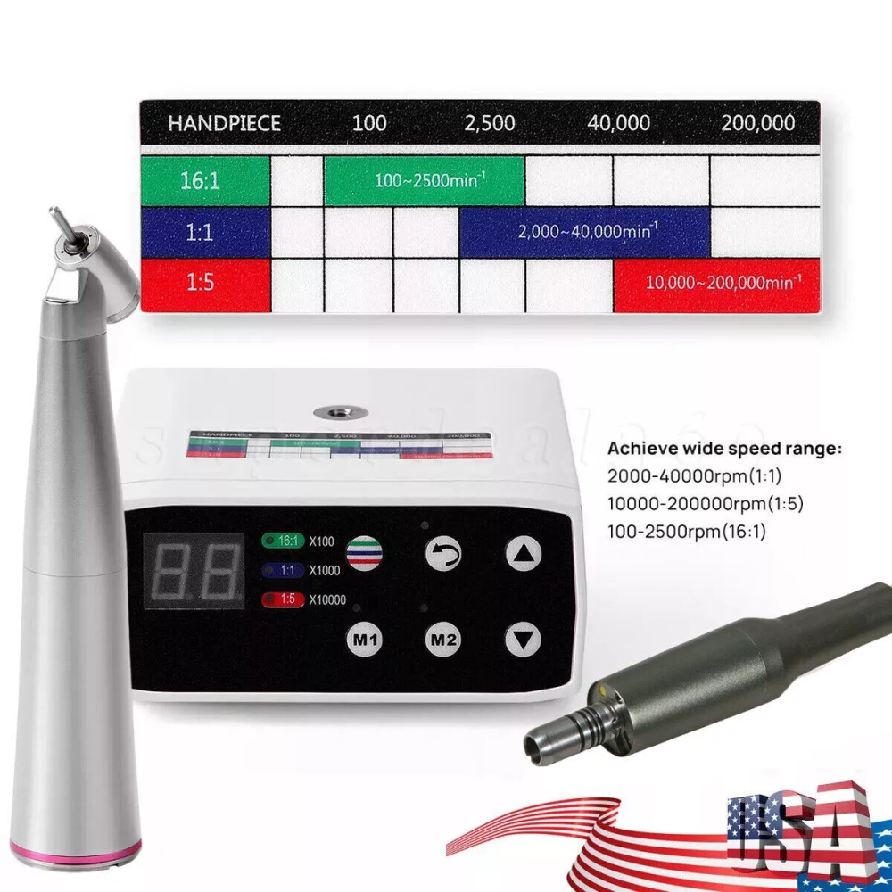 Dental LED Brushless Electric Micro Motor NSK Style 4 holes 1:1 1:5 1:4.2  handpiece
