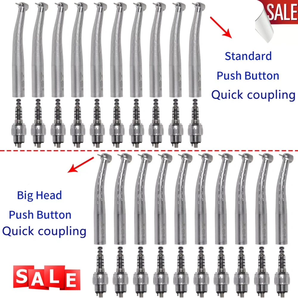 Dental High Speed Turbine Handpiece Standard Head/Large head + Quick Coupler 4Hole fit KaVo