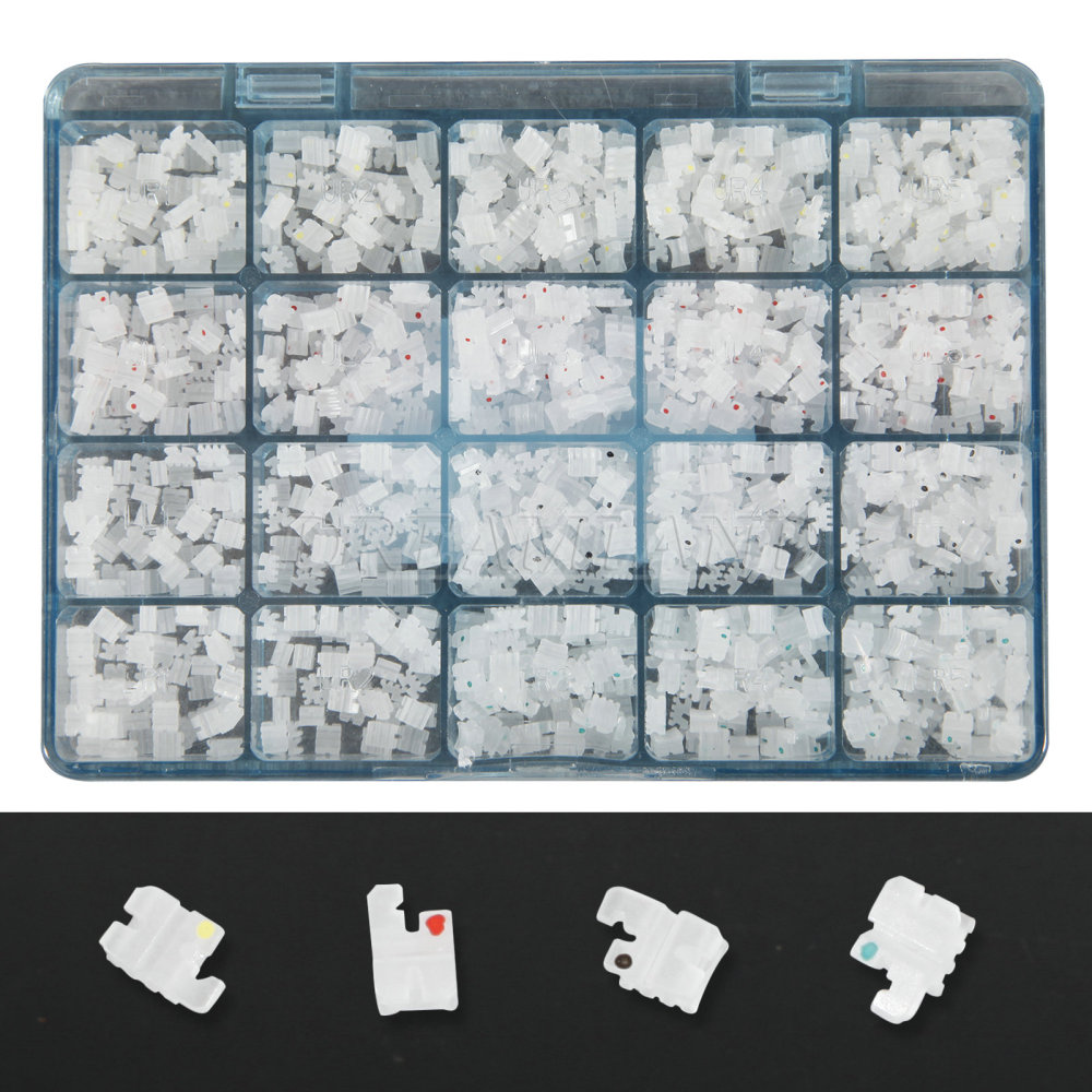 Dental Orthodontic Ceramic Bracket Braces MBT./Roth 0.022 3 4 5 Hooks