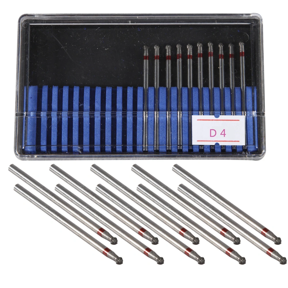 10 Mixed Dental Tungsten Carbide Steel Burs Cutters Shapes Tips Polishing P-type US STOCK