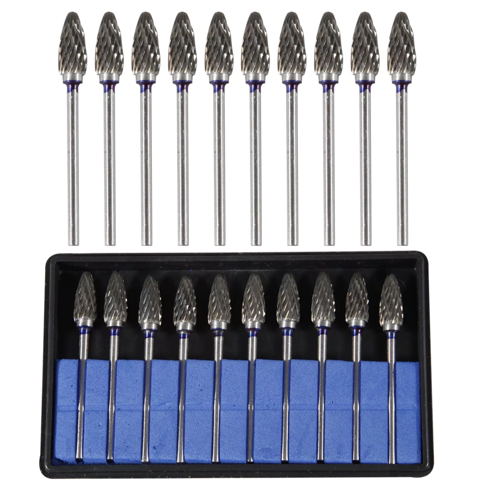 10 Mixed Dental Tungsten Carbide Steel Burs Cutters Shapes Tips Polishing P-type US STOCK
