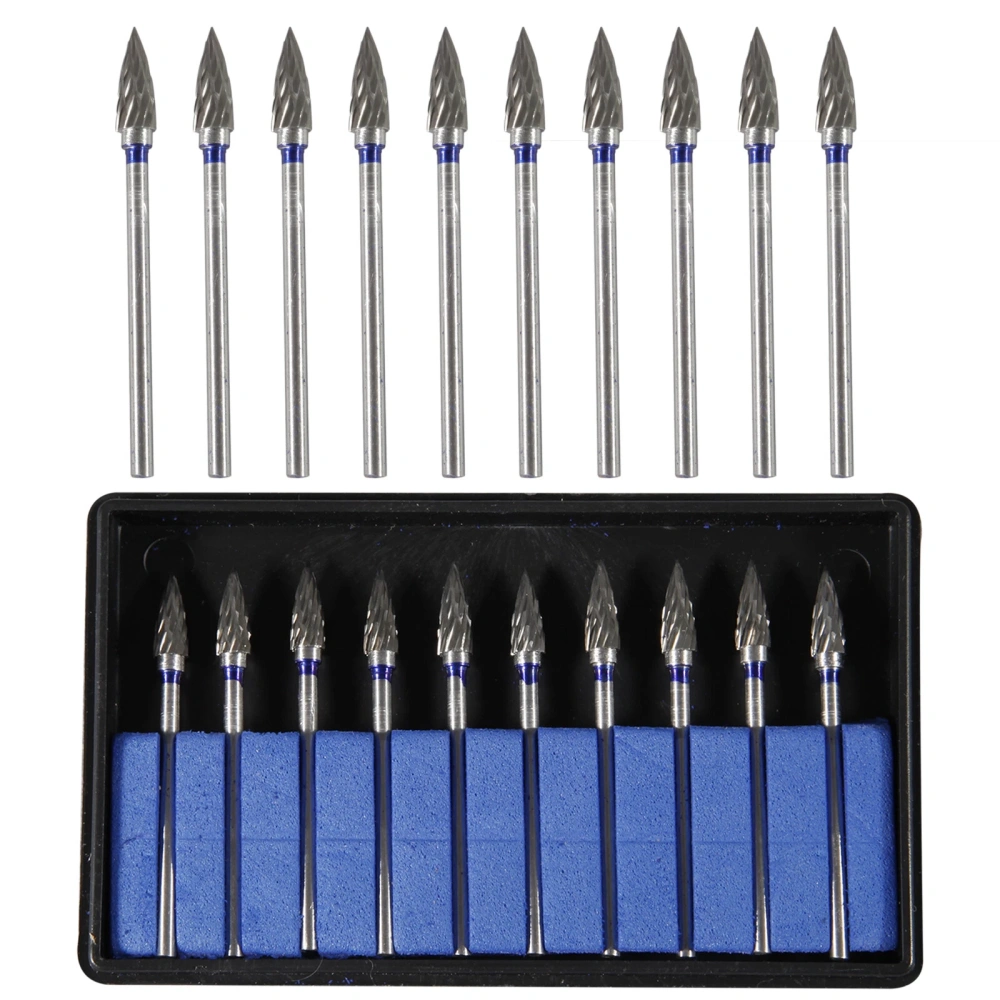 10 Mixed Dental Tungsten Carbide Steel Burs Cutters Shapes Tips Polishing P-type US STOCK