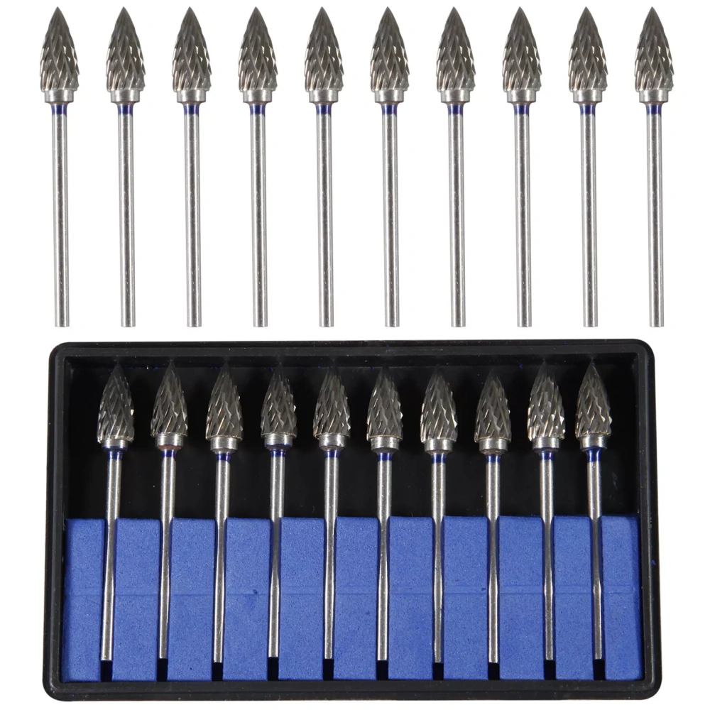 10 Mixed Dental Tungsten Carbide Steel Burs Cutters Shapes Tips Polishing P-type US STOCK