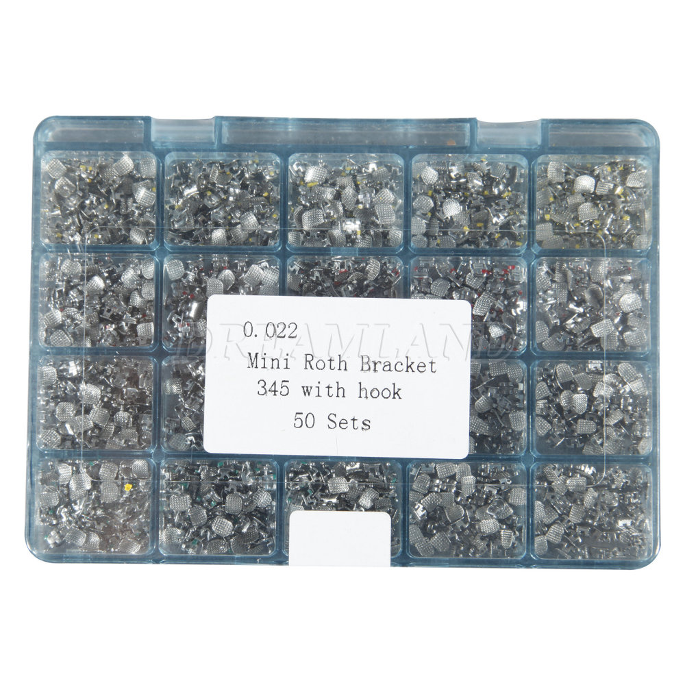 50 Sets/1000pc Dental metal ortho Brackets Brace MINI 022 345 Hooks Roth/MBT