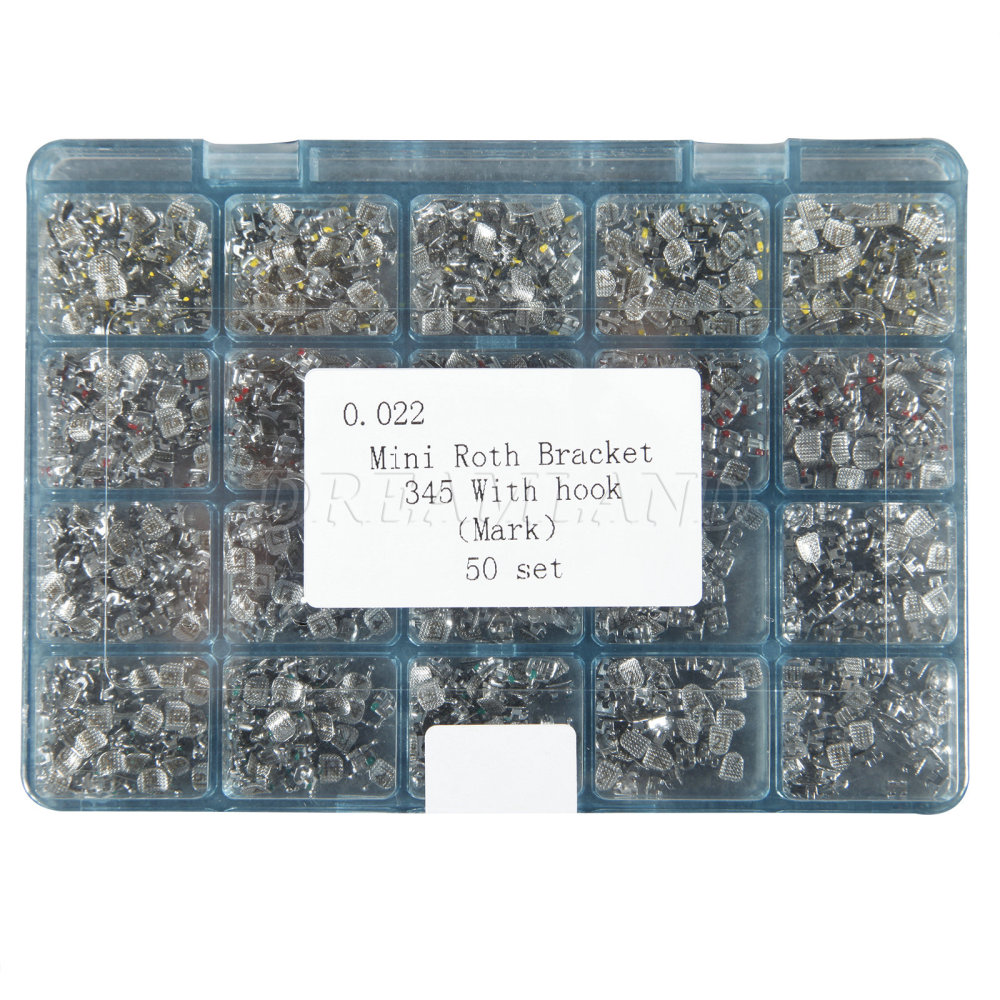 50 Sets/1000pc Dental metal ortho Brackets Brace MINI 022 345 Hooks Roth/MBT