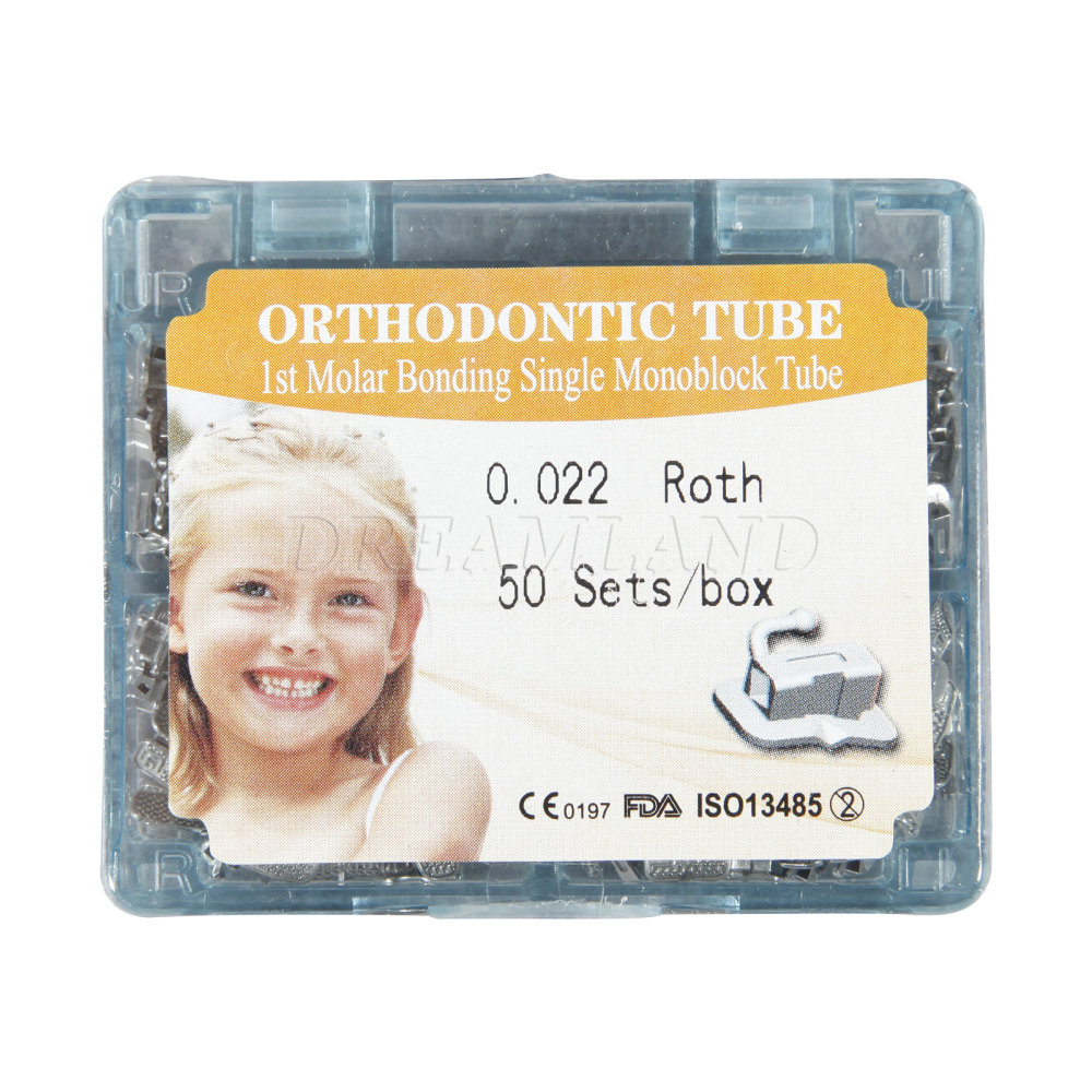 50sets/200pcs Dental Orthodontic ortho Buccal Tube 1st/2nd Molar Bondable Sgl 022 Roth/MBT