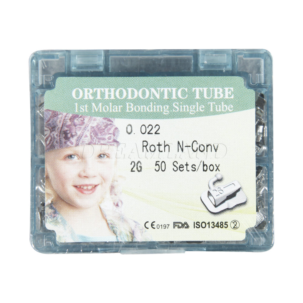 50sets/200pcs Dental Orthodontic ortho Buccal Tube 1st/2nd Molar Bondable Sgl 022 Roth/MBT