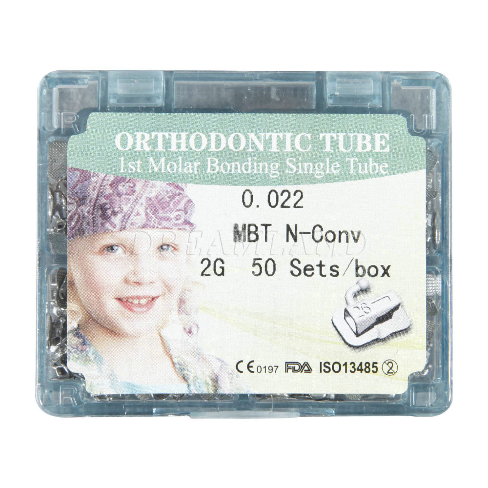 50sets/200pcs Dental Orthodontic ortho Buccal Tube 1st/2nd Molar Bondable Sgl 022 Roth/MBT