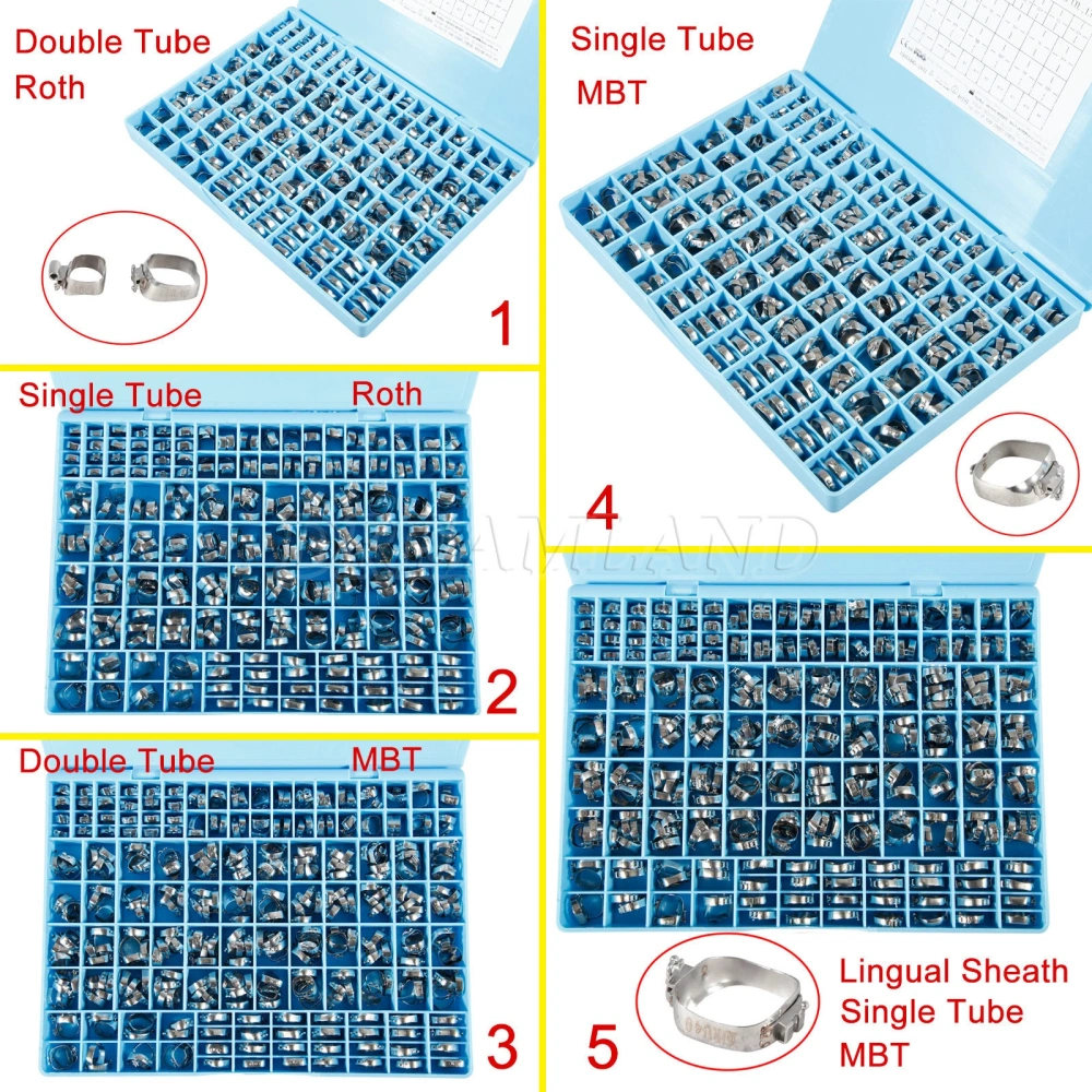 Dental Orthodontic 1st Molar M series Bands Convertible Roth/MBT Double/Single Tube M1 M2 M3 M4 M5