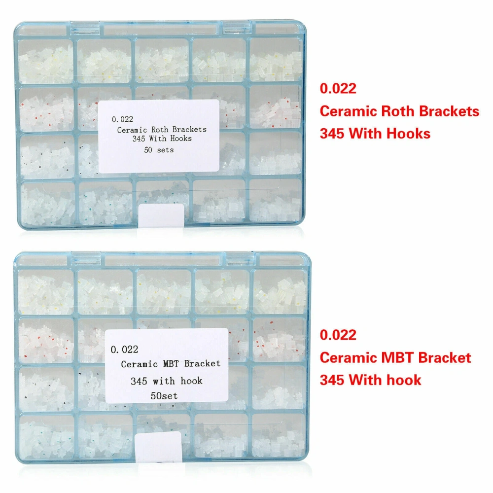 Dental Orthodontic Ceramic Bracket Braces MBT./Roth 0.022 3 4 5 Hooks