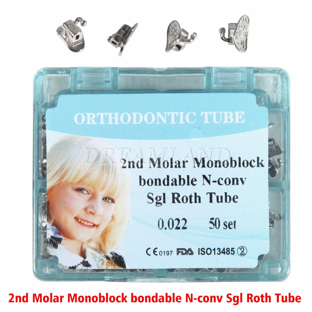 50sets/200pcs Dental Orthodontic ortho Buccal Tube 1st/2nd Molar Bondable Sgl 022 Roth/MBT
