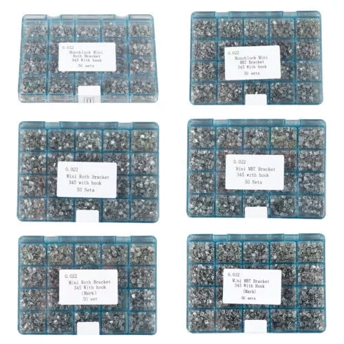 50 Sets/1000pc Dental metal ortho Brackets Brace MINI 022 345 Hooks Roth/MBT