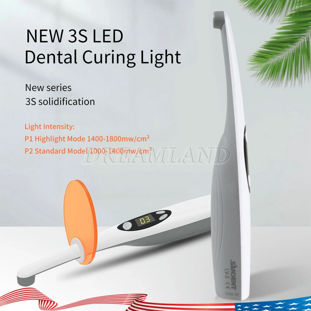 Dental Alto Voltaje LED Curado luz Lampara 3S 3 Second Curing Light Resin Cure