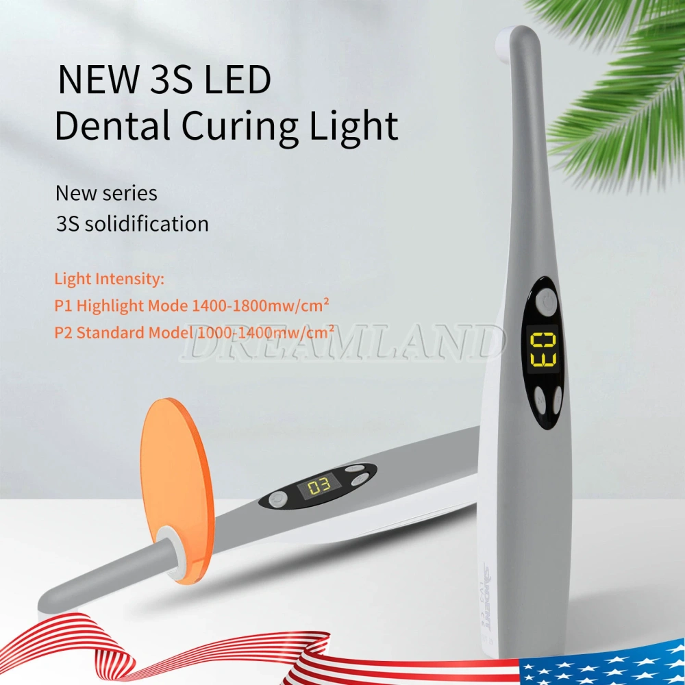 Dental Alto Voltaje LED Curado luz Lampara 3S 3 Second Curing Light Resin Cure