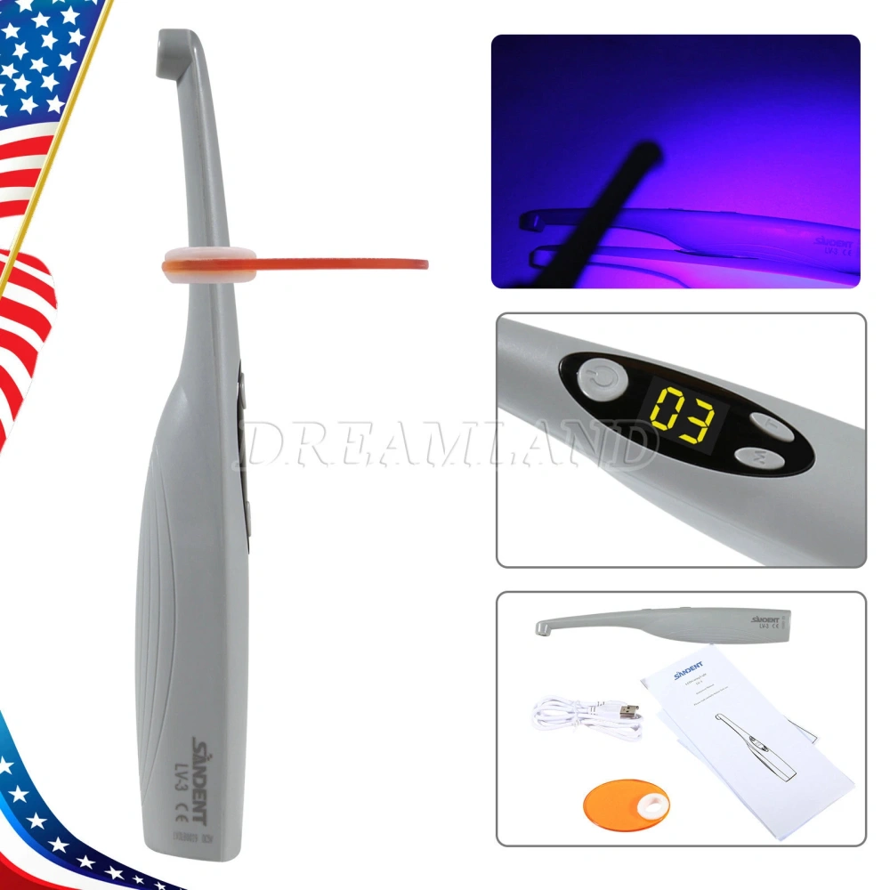 Dental Alto Voltaje LED Curado luz Lampara 3S 3 Second Curing Light Resin Cure