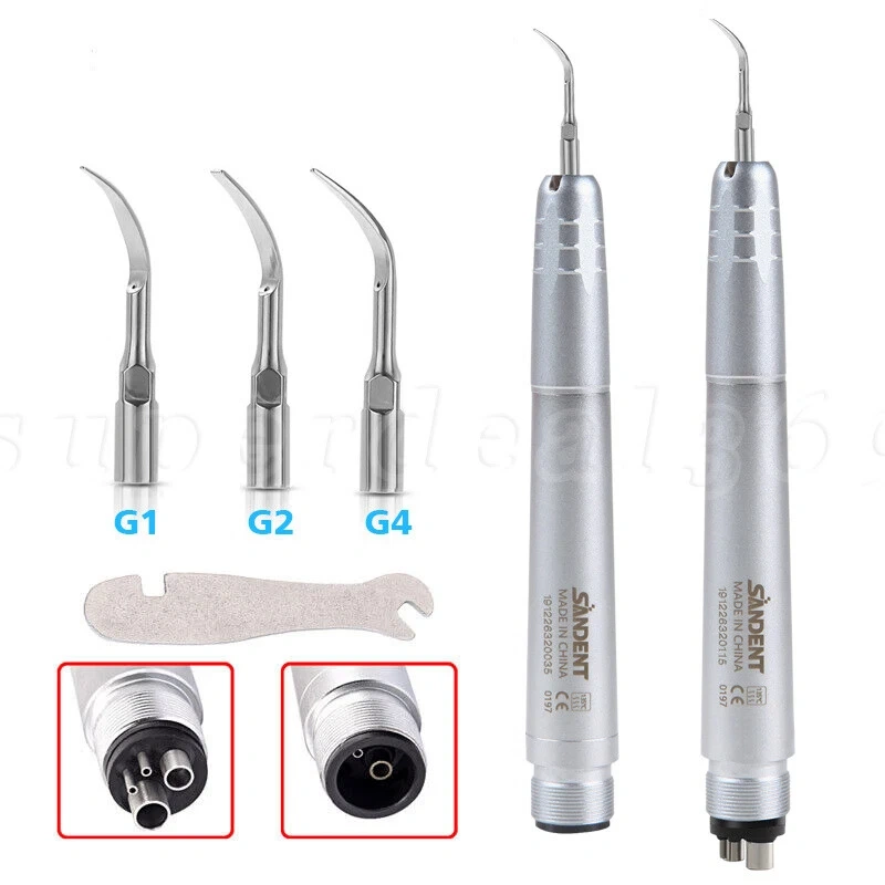 Dental Ultrasonic Air Perio Scaler Handpiece 4 Hole / 2 Hole+ 3 Scaling Tips for Dentist