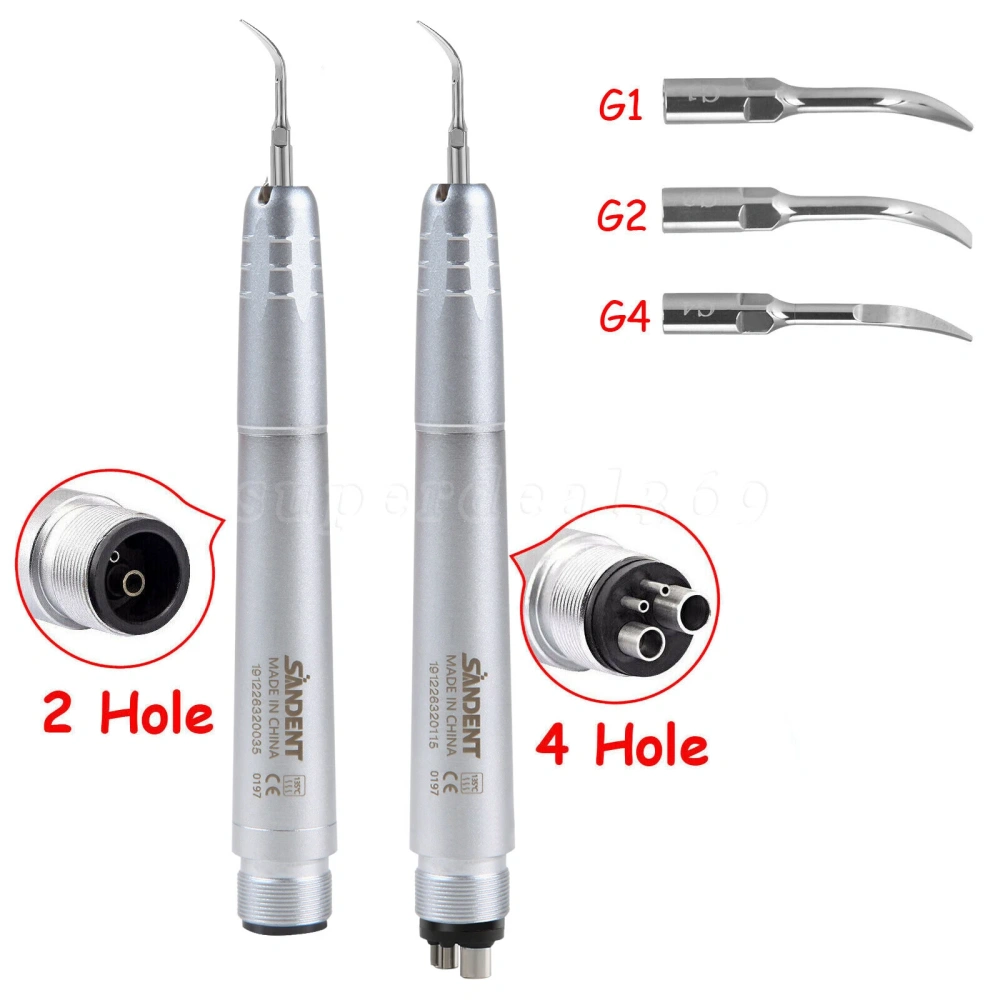 Dental Ultrasonic Air Perio Scaler Handpiece 4 Hole / 2 Hole+ 3 Scaling Tips for Dentist