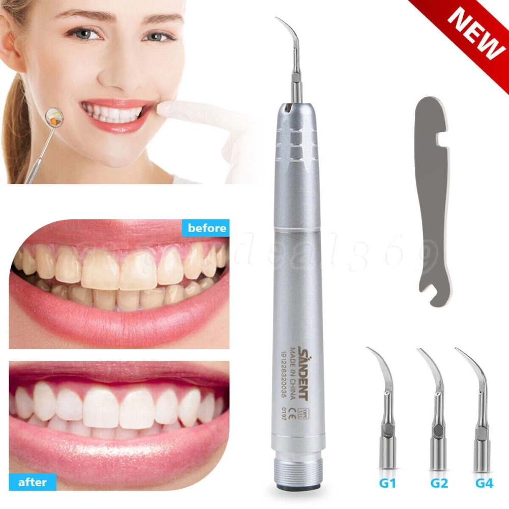 Dental Ultrasonic Air Perio Scaler Handpiece 4 Hole / 2 Hole+ 3 Scaling Tips for Dentist
