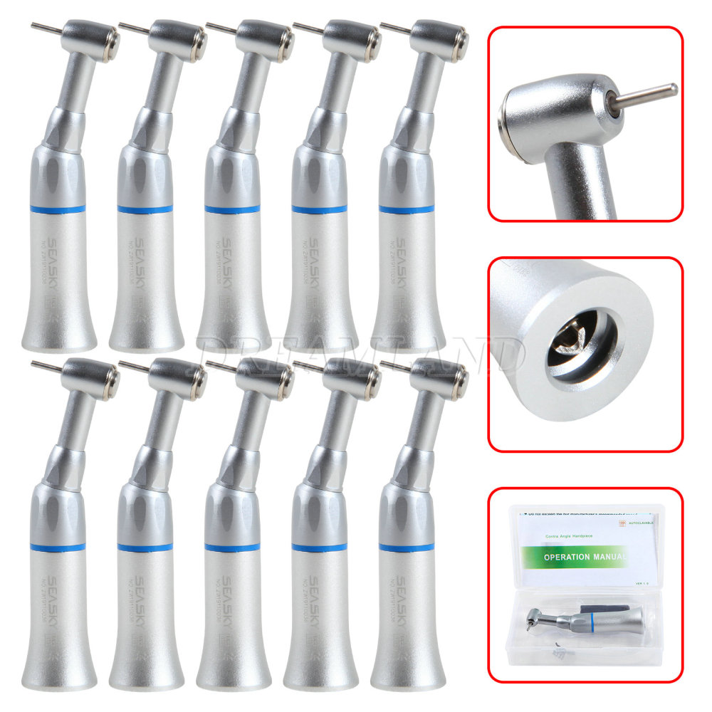 Dental Push Button Contra Angle Slow Low Speed Handpiece fit 1.6mm FG burs