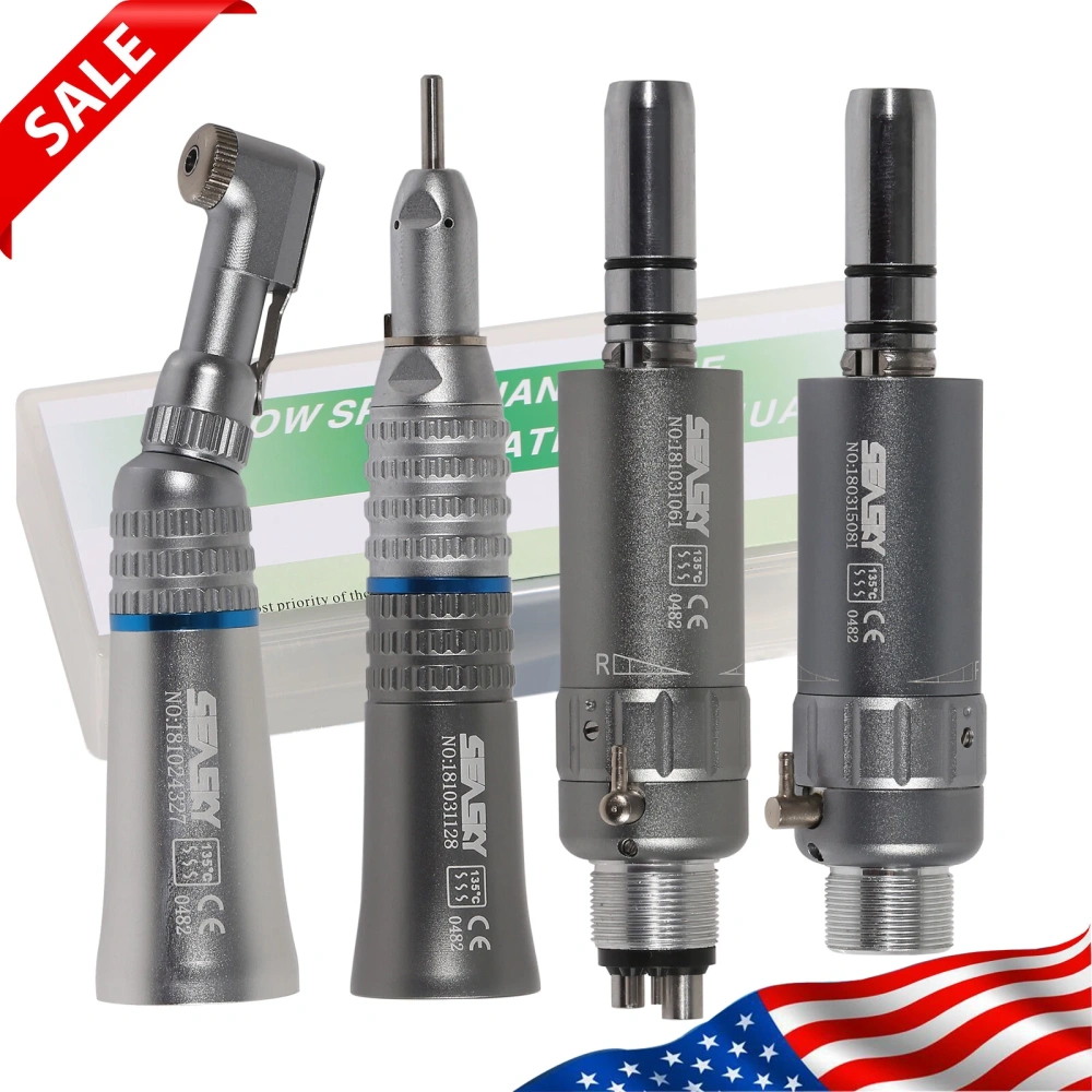 Dental Slow Low Speed latch type Contra Angle Handpiece Straight Handpiece air Motor 2/4Hole