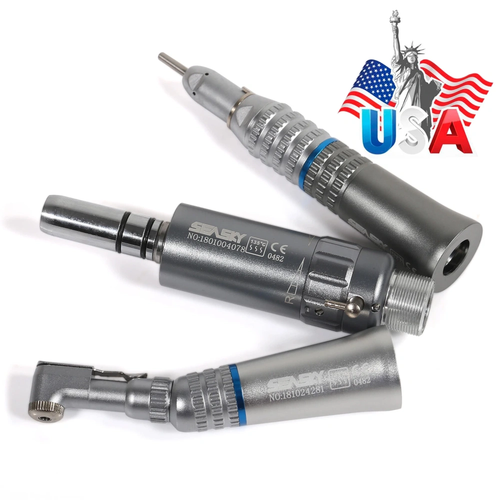 Dental Slow Low Speed latch type Contra Angle Handpiece Straight Handpiece air Motor 2/4Hole