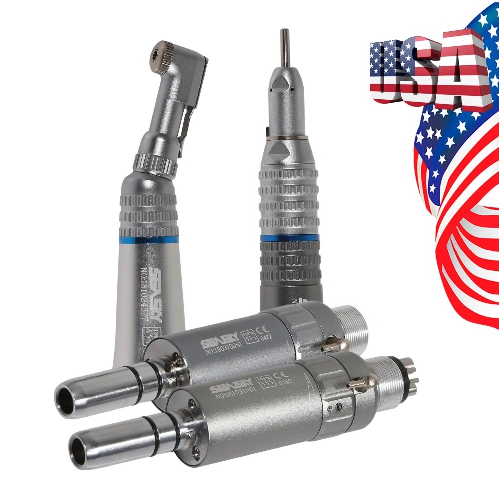 Dental Slow Low Speed latch type Contra Angle Handpiece Straight Handpiece air Motor 2/4Hole