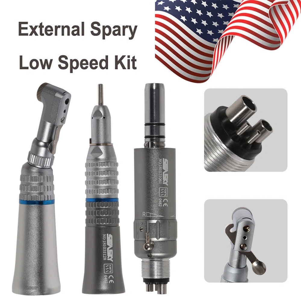 Dental Slow Low Speed latch type Contra Angle Handpiece Straight Handpiece air Motor 2/4Hole