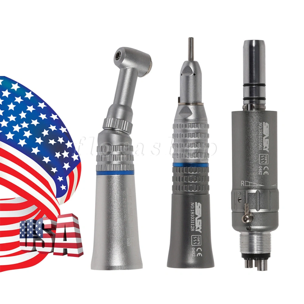 Dental Slow Low Speed Push button Contra Angle Handpiece/ Straight Handpiece/ air Motor 2/4Hole