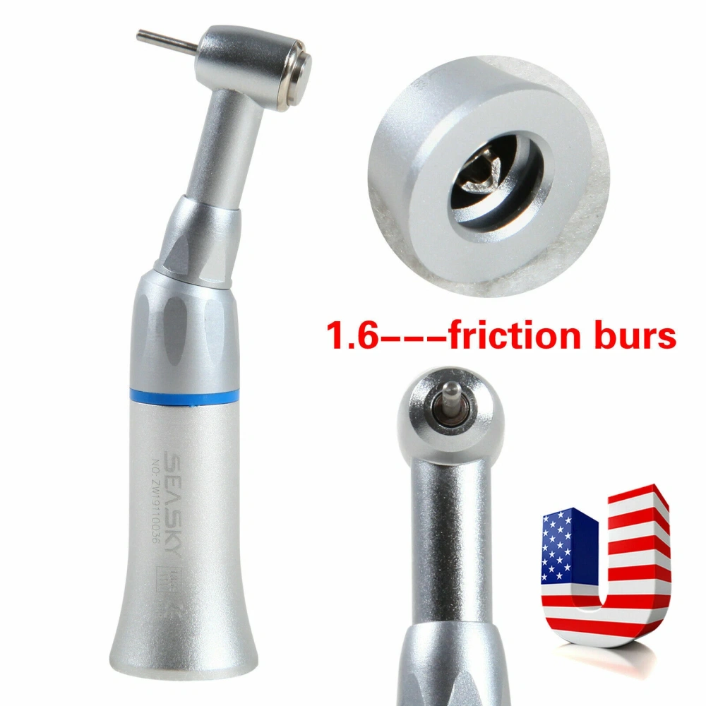 Dental Push Button Contra Angle Slow Low Speed Handpiece fit 1.6mm FG burs