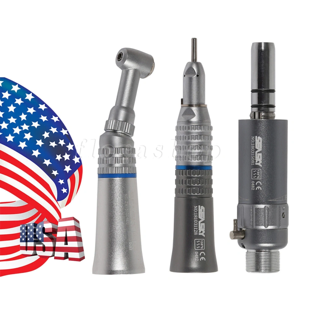 Dental Slow Low Speed Push button Contra Angle Handpiece/ Straight Handpiece/ air Motor 2/4Hole