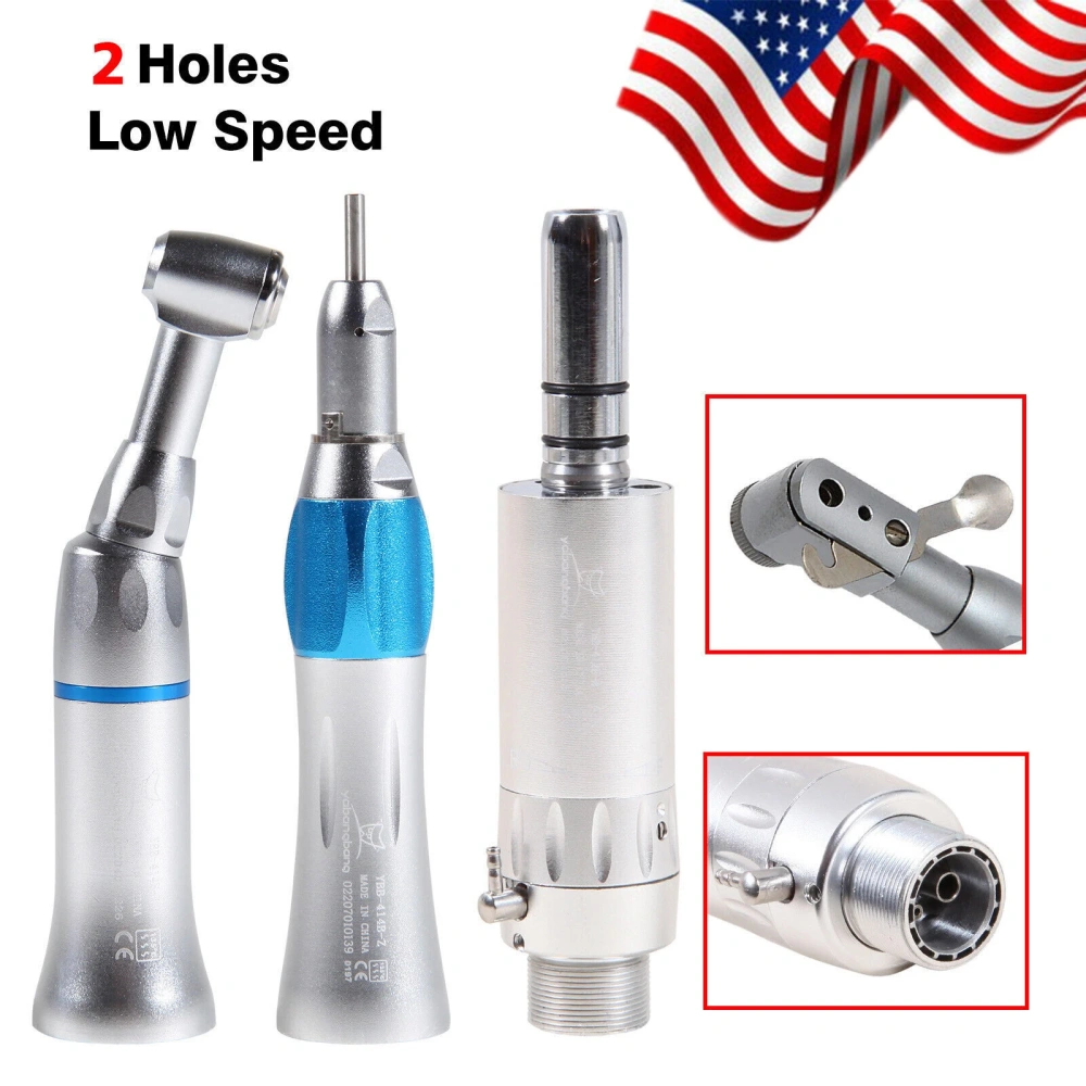 yabangbang Dental Slow Low Speed Push button Contra Angle/ Latch contra angle Handpiece/ Straight Handpiece/ air Motor 2/4Hole