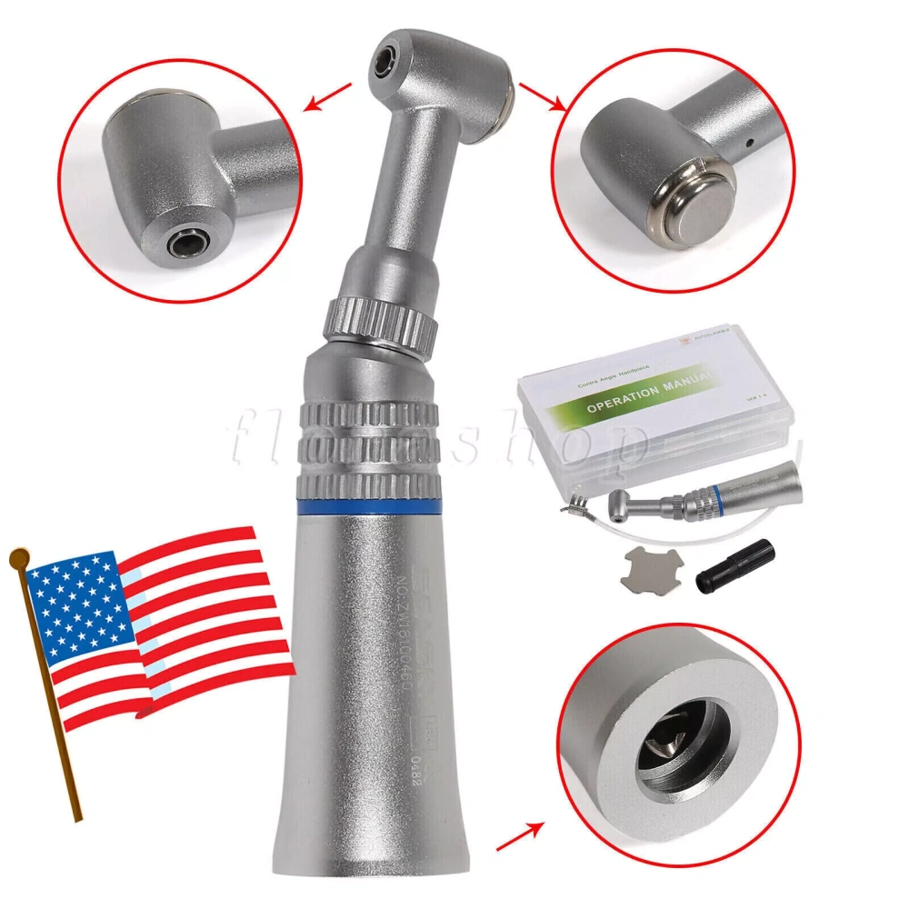 Dental Slow Low Speed Push button Contra Angle Handpiece/ Straight Handpiece/ air Motor 2/4Hole