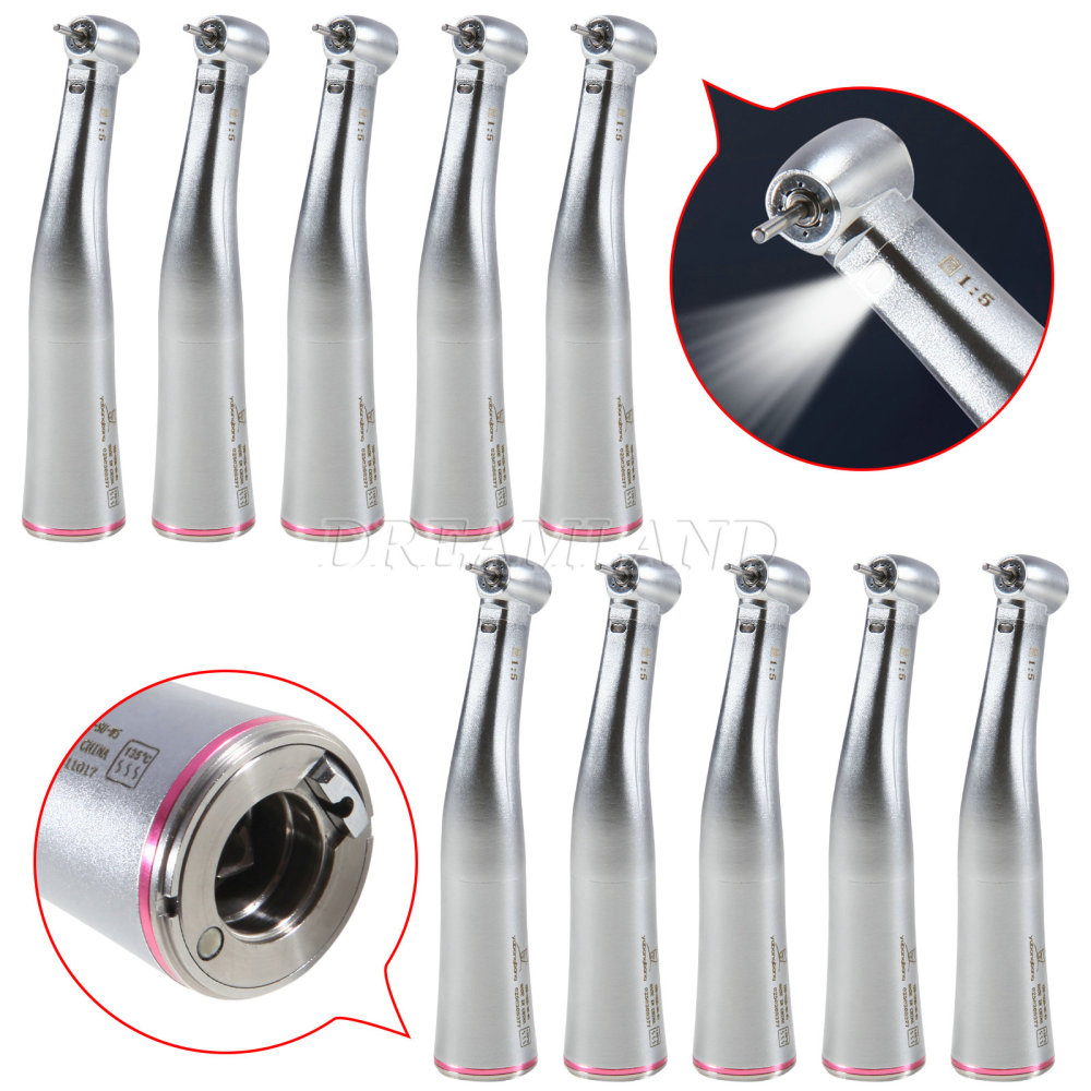 12pcs  Dental LED Fiber Optic Contra Angle 1:5 Electric Handpiece fit NSK STYLE standard