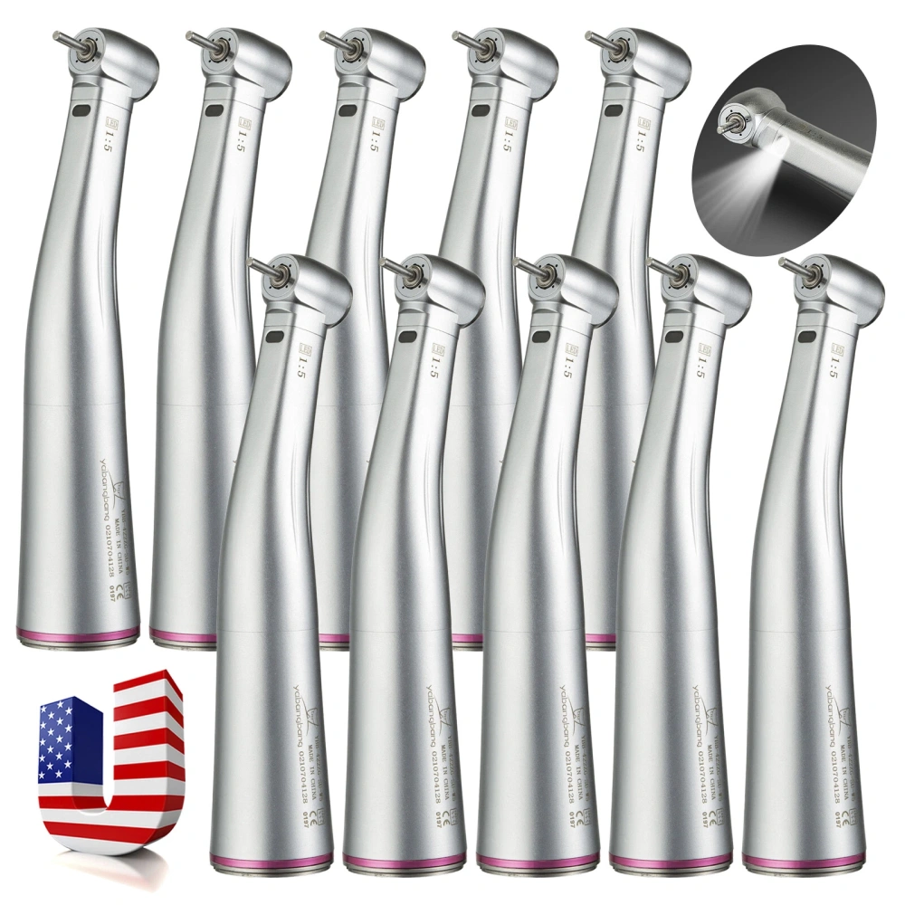 10* Dental LED Fiber Optic Contra Angle 1:5 Electric Handpiece fit NSK STYLE standard
