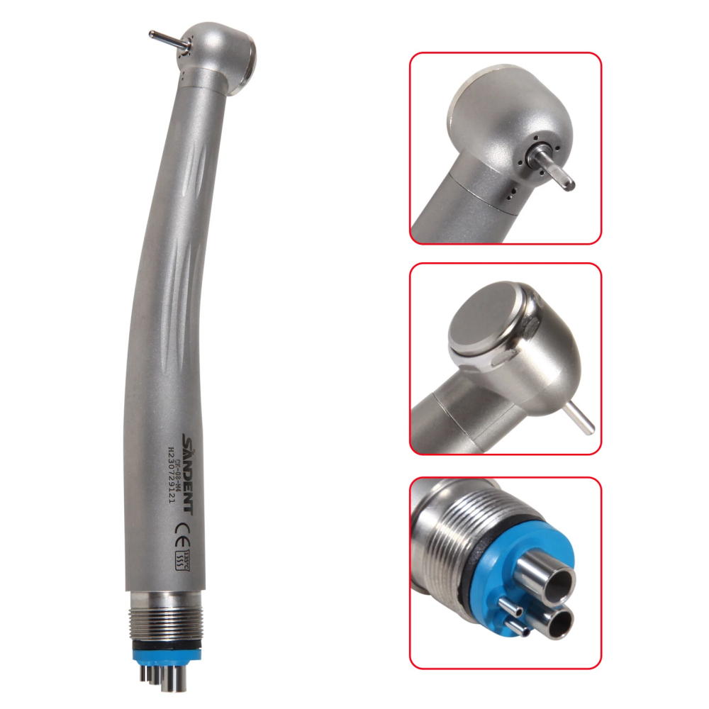 10* Ceramic Rotor SANDENT Dental High Speed Handpiece Push Button Single Spray 4Holes CK from superdeal369