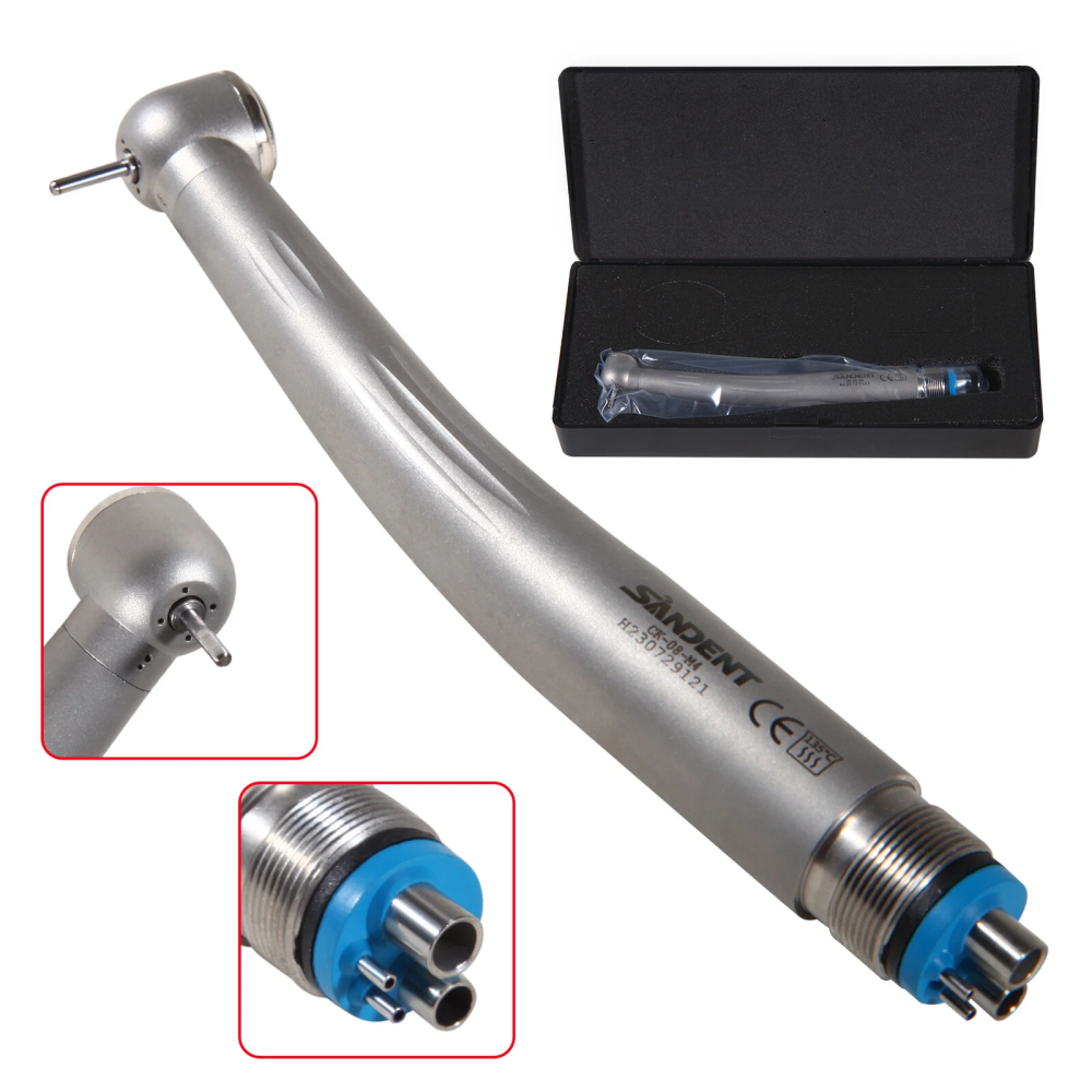 10* Ceramic Rotor SANDENT Dental High Speed Handpiece Push Button Single Spray 4Holes CK from superdeal369