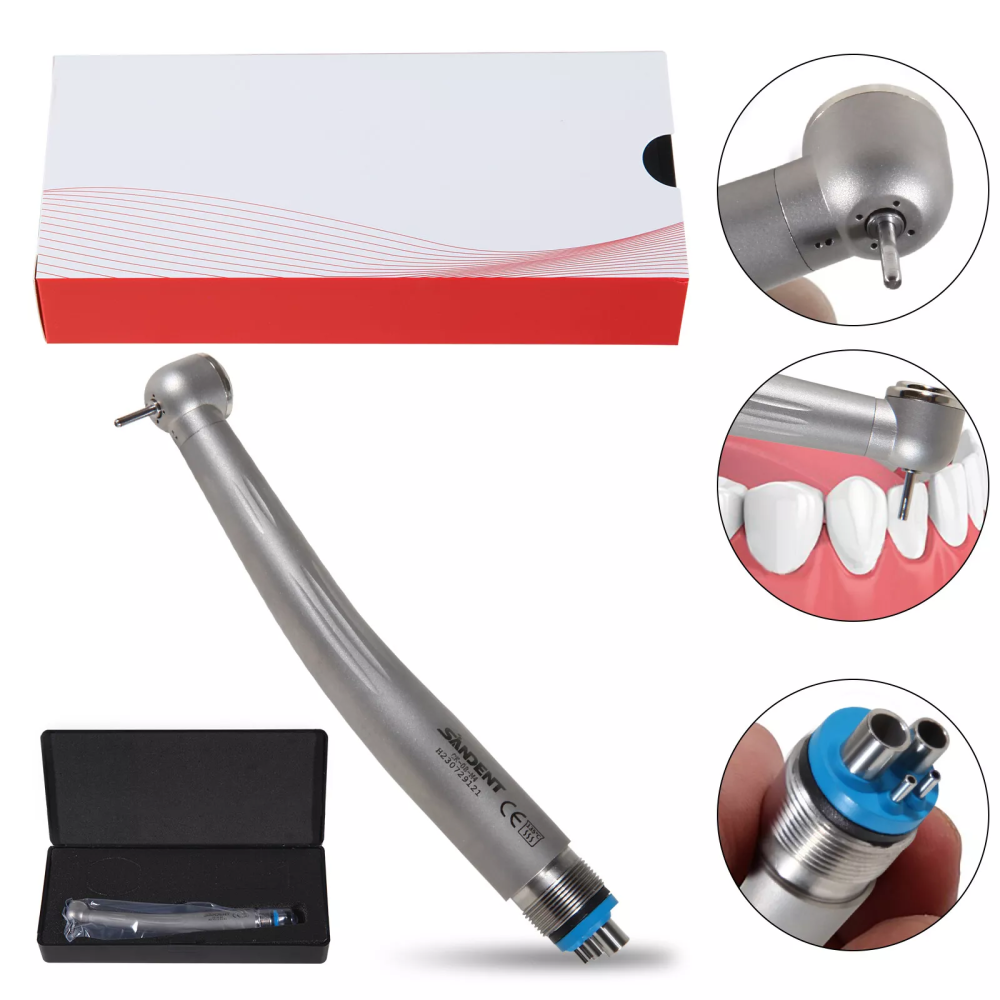 10* Ceramic Rotor SANDENT Dental High Speed Handpiece Push Button Single Spray 4Holes CK from superdeal369