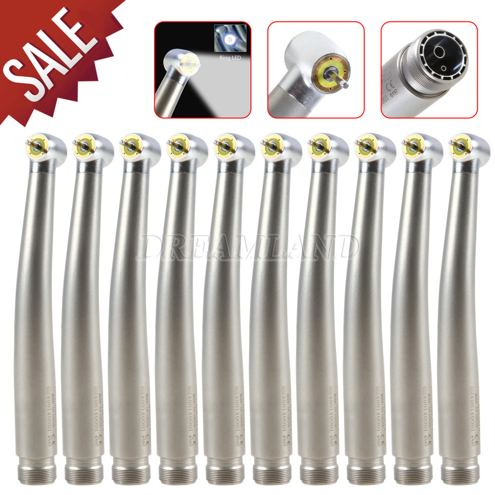 Dental LED E-generator Shadowless O-ring lamp High Speed Handpiece 4/ 2Holes standard head