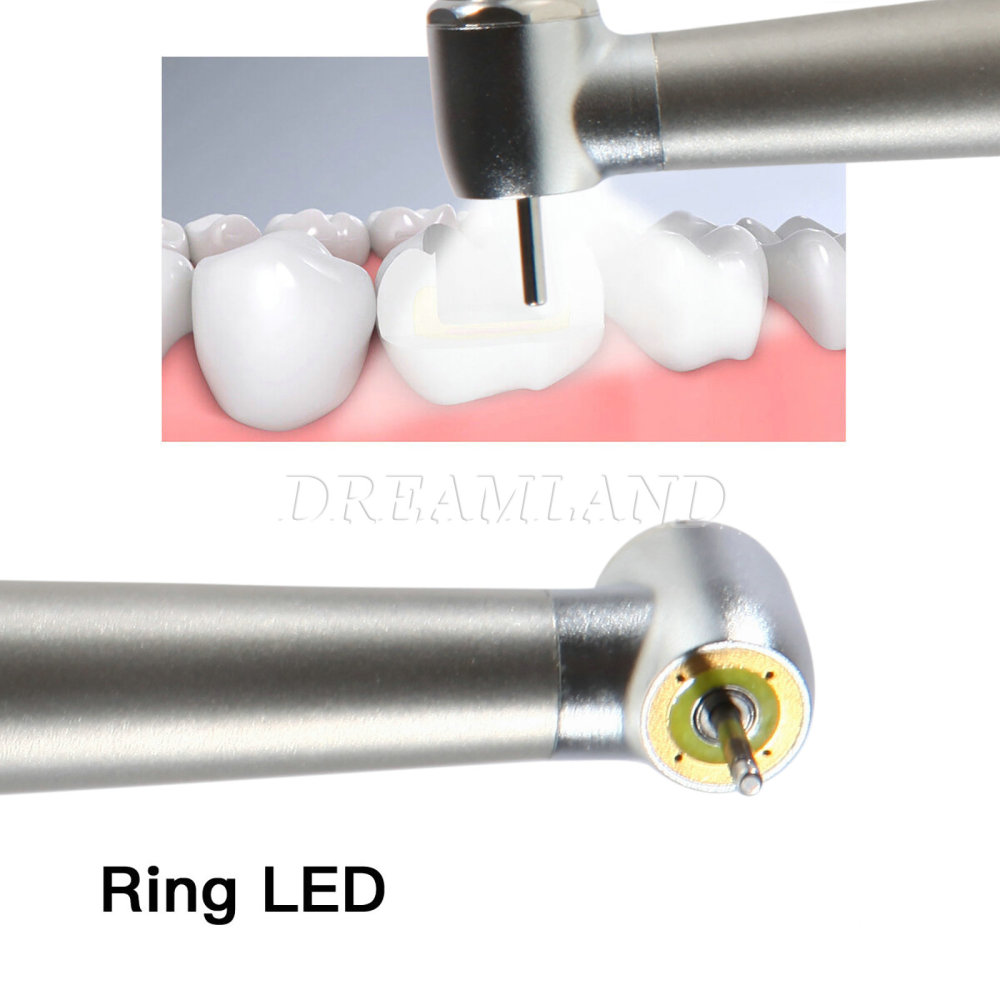 NSK Style Dental Ring LED High Speed Handpiece Shadowless E-Generator Turbine 4/ 2Holes standard head