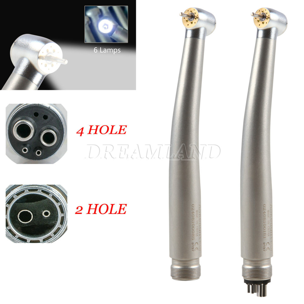 Dental LED E-generator Shadowless Ring 6 Lamp High Speed Handpiece 4/ 2Holes standard head