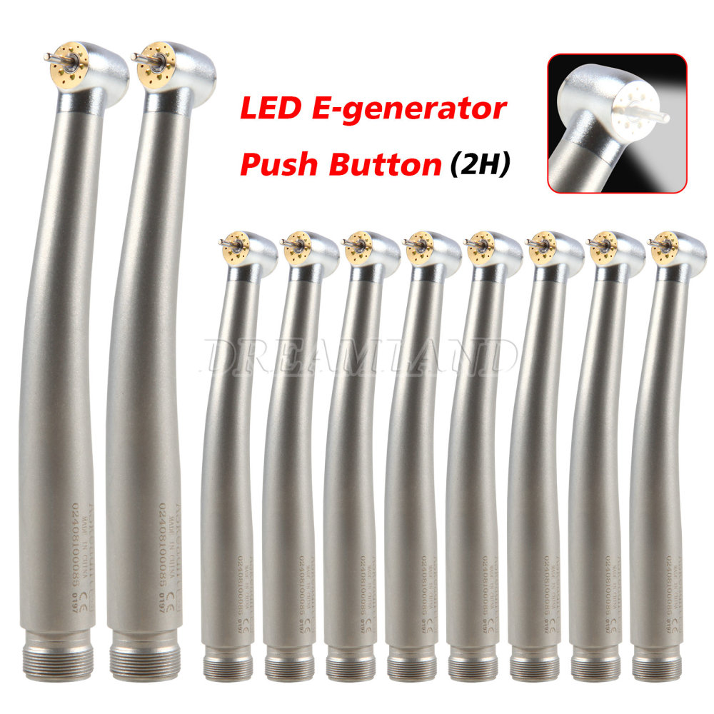 Dental LED E-generator Shadowless Ring 6 Lamp High Speed Handpiece 4/ 2Holes standard head