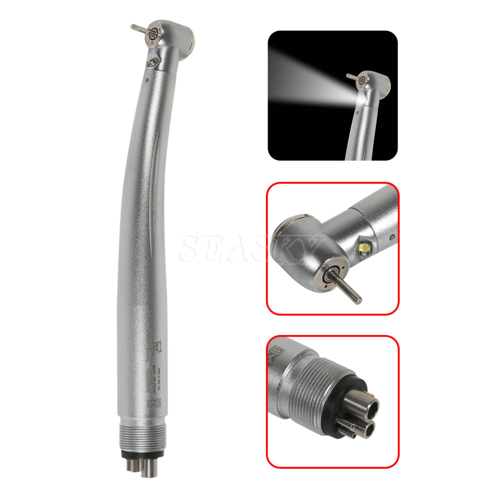 Dental LED Fiber Optic Turbine Handpiece Push button Triple Spray 6Hole Standard/Big Head