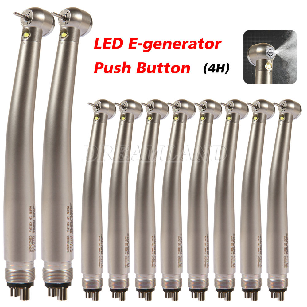 NSK Style Dental Fiber Optic LED E-generator high speed handpiece 4 Hole/ 2Hole Turbine closed rotor