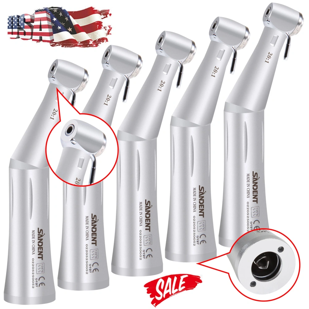 NSK Style SG20 Dental Implant 20:1 Reduction Contra Angle Handpiece Push Button