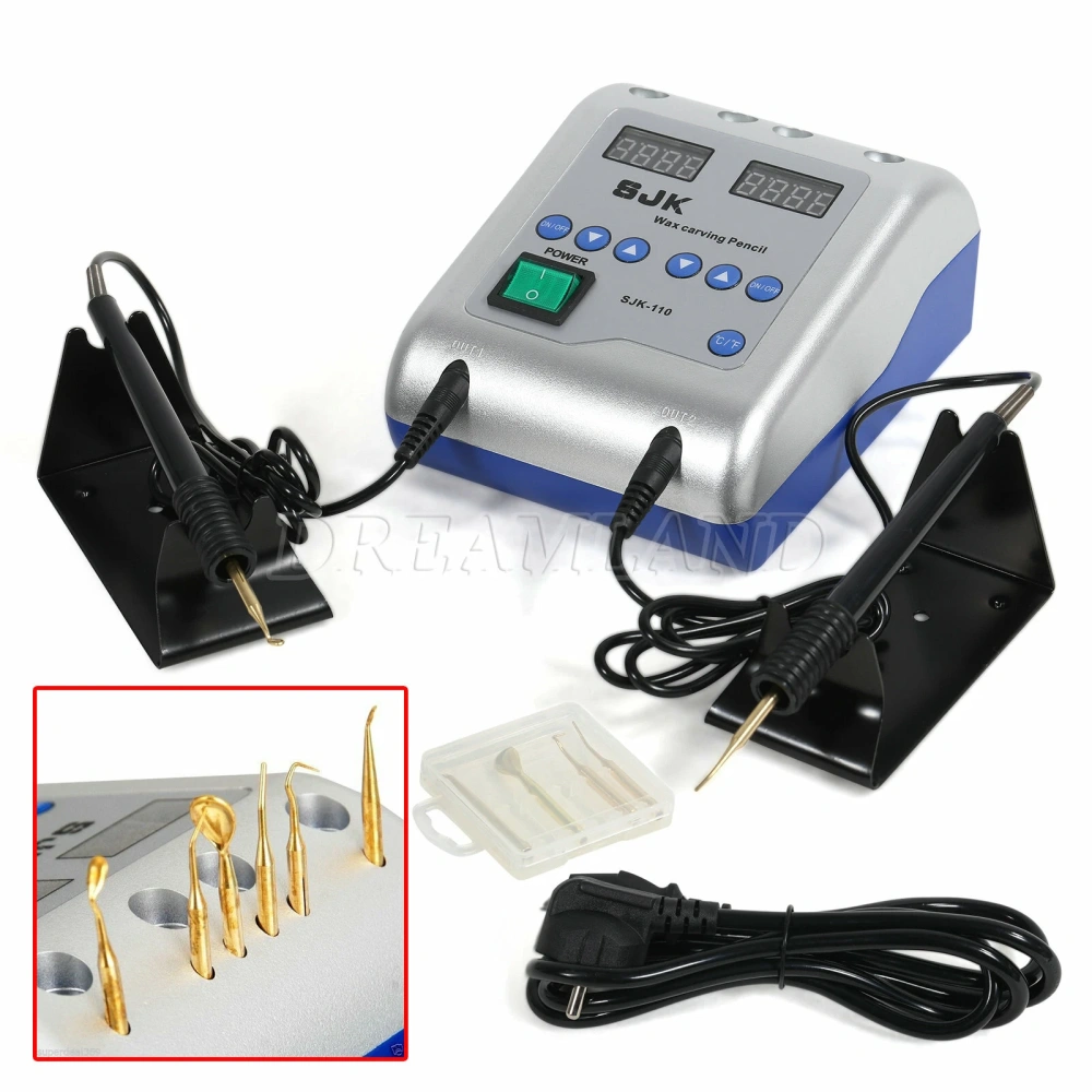 Dental Lab  Electric Waxer Machine 2 Knife Pen + 6 Tips Wax Carving Heating Pencil