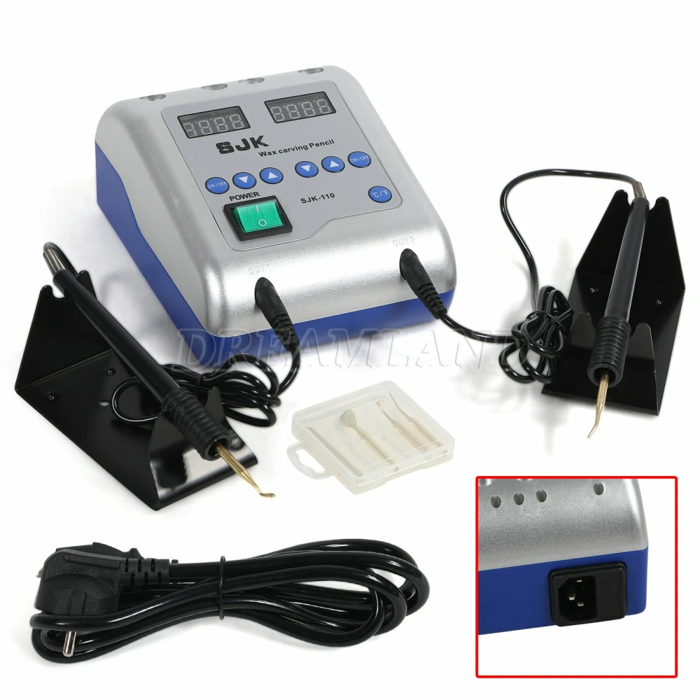Dental Lab  Electric Waxer Machine 2 Knife Pen + 6 Tips Wax Carving Heating Pencil